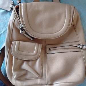 Tignanello Tan Leather Backpack